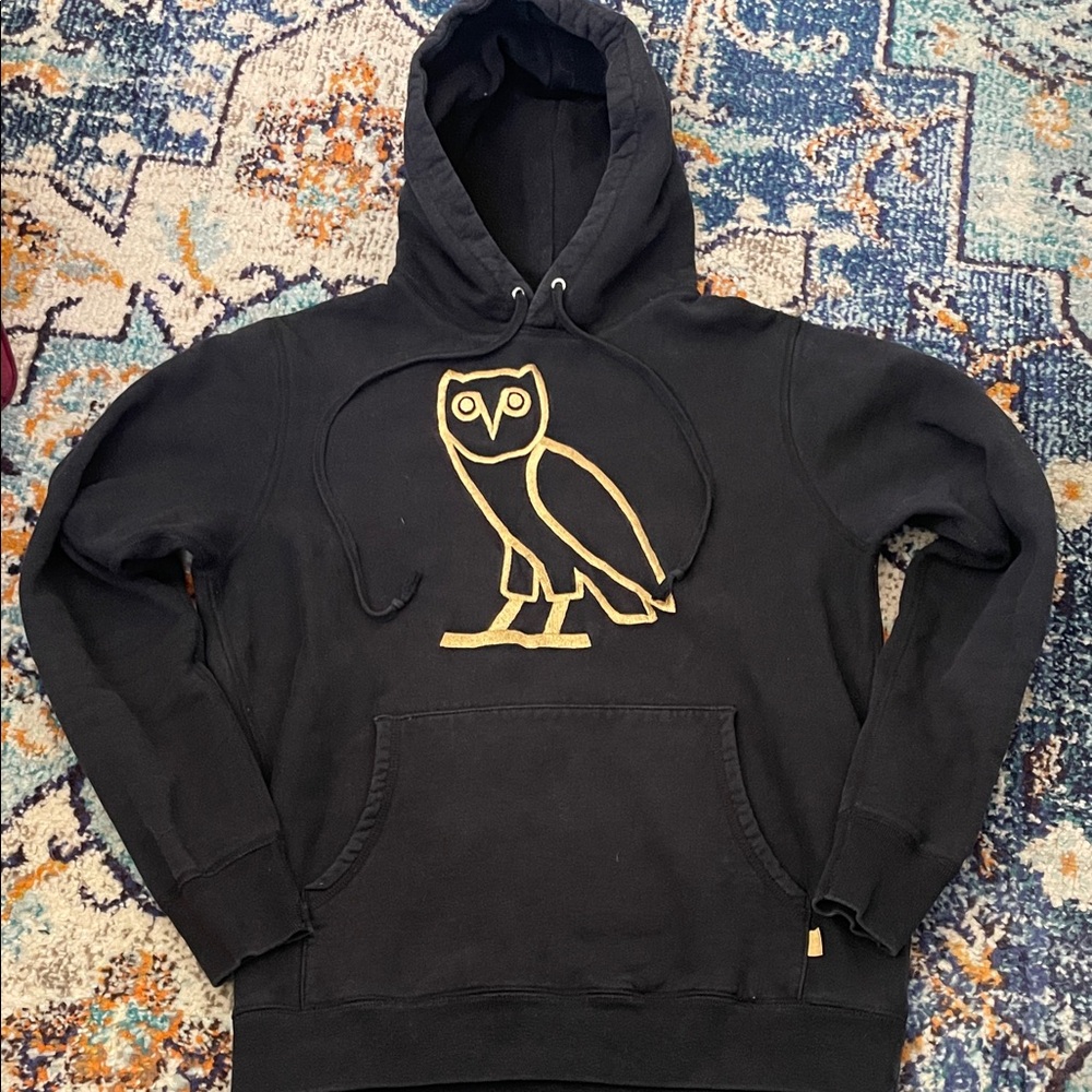 OVO Black Hoodie with Gold Owl Logo